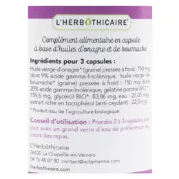 L'Herbôthicaire Onagre Bourrache Bio 60 capsules