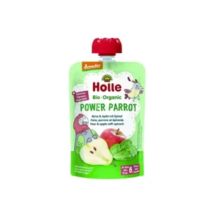 Holle Polpa Pouchy Pera Mela Spinaci Bio +6m 100g