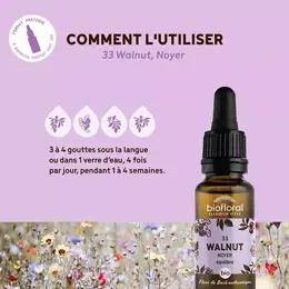 Biofloral Fleur De Bach 33 Walnut Noyer Compte Gouttes Bio Demeter 20 ml