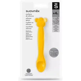 Suavinex Yellow Silicone Baby Spoon +4m