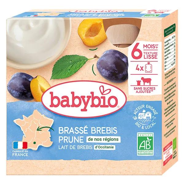 Babybio Bevanda a Base di Latte di Pecora Prugna dai 6 mesi 4 x 85g
