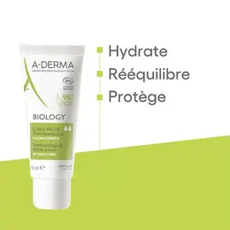 A-Derma Biology Crème Riche Dermatologique Hydratante Bio 40ml