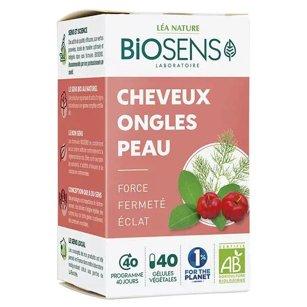 Biosens Cheveux Ongles Peau Bio 40 gélules végétales