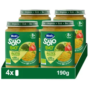 Hero Solo Jar Vegetables with Whole Wheat Pasta ECO +8m 4x190 gr