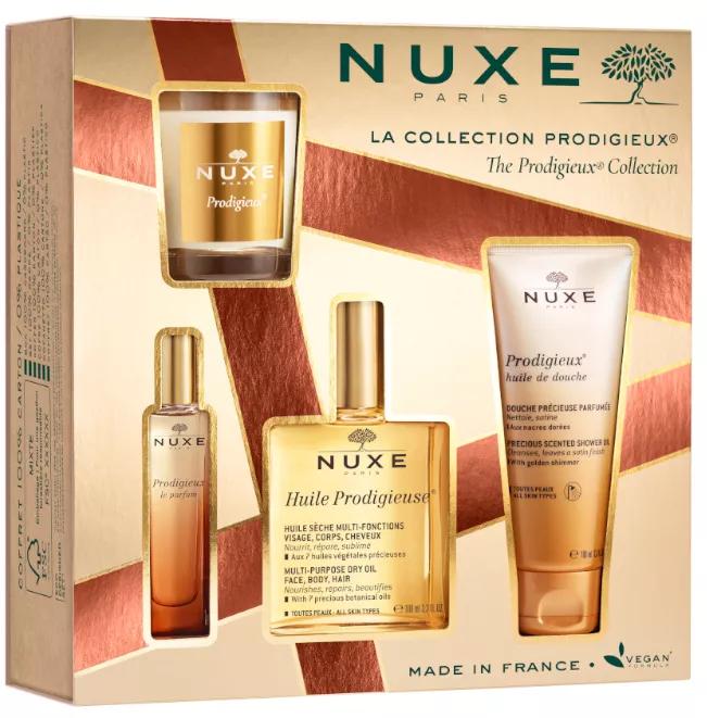 Nuxe Prodigieux Huile 100 ml + Le Parfum 15 ml + Aceite Ducha 100 ml + Vela