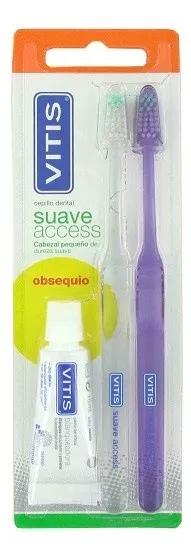 Vitis 2 Spazzolini Suave Access + Dentifricio Anti-carie 15 ml.