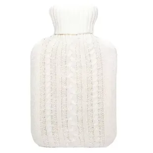 Borsa dell'acqua calda in maglia color crema Cassandra da 1,8 l