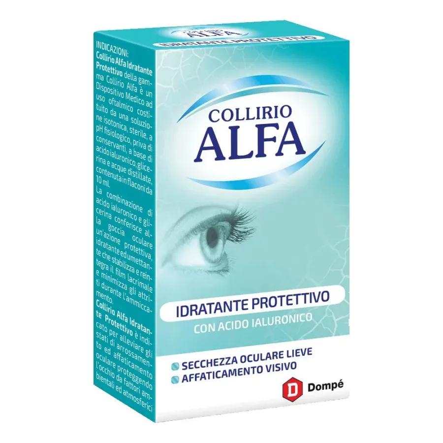 Dompé Alfa Collirio Idratante Protettivo con Acido Ialuronico Flaconcino 10 ml