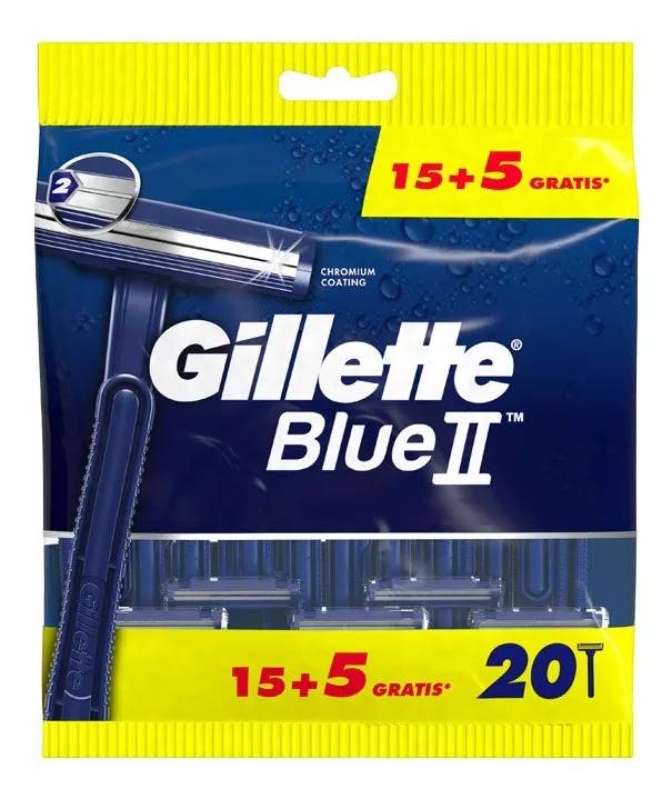 Gillette Maquinilla Afeitar Desechable Blue II Fija 15+5 Uds