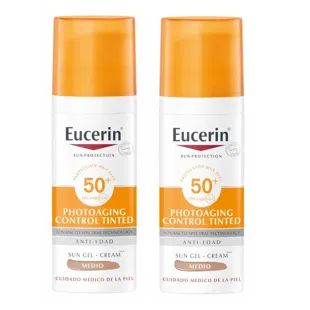 Eucerin Solar Facial Photoaging Control Fluid SPF50+ Tinted Medium 2x50 ml