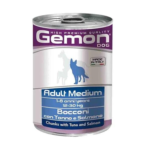 Monge Gemon Bocconi Tonno E Salmone Cibo Umido Cani Adulti Taglia Media Barattolo 415G