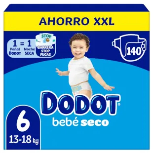 Dodot Dry Baby Diapers Box XXL T6 (13-18 kg) 140 units