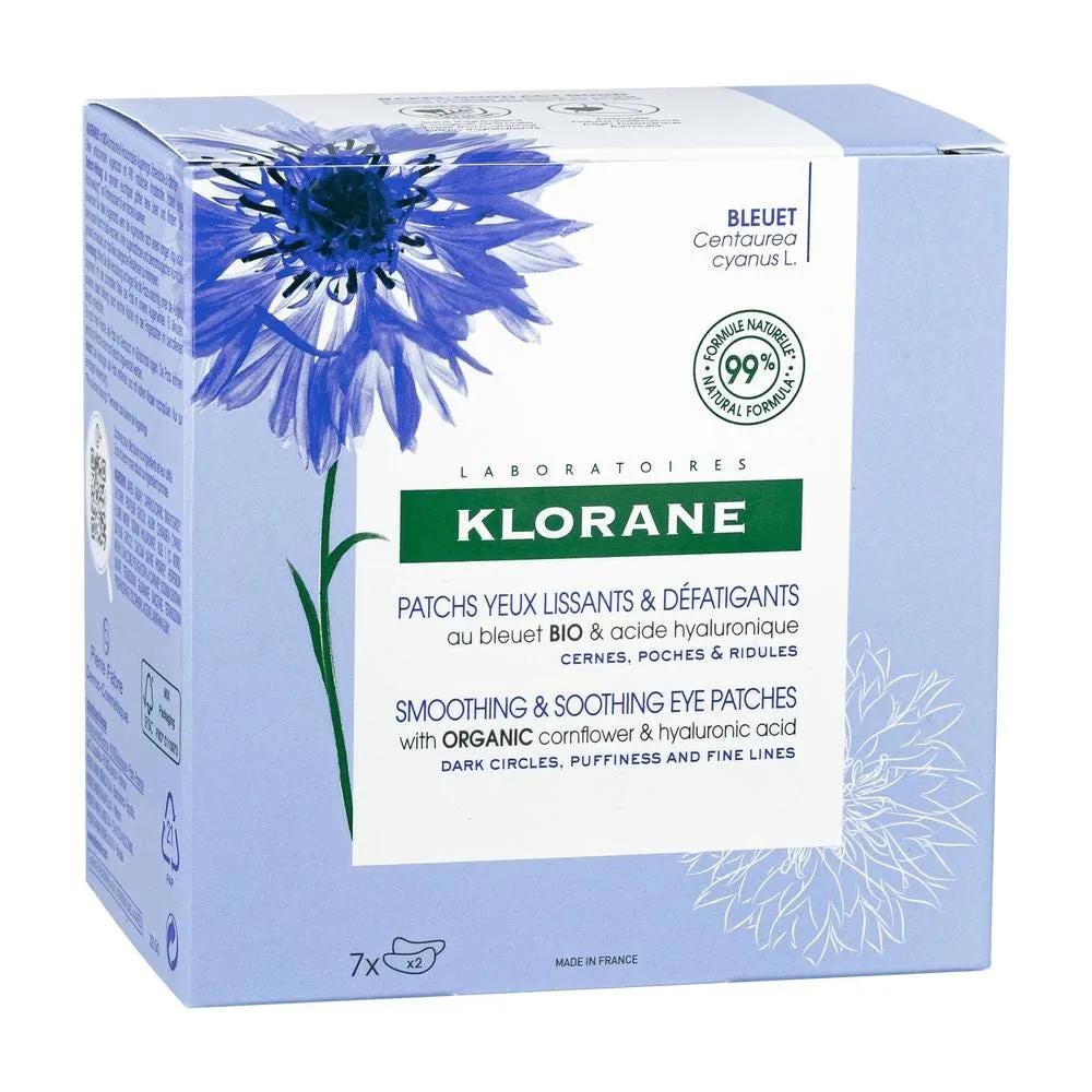 Klorane Patch Occhi Leviganti e Anti-Fatica Al Fiordaliso BIO e Acido Ialuronico 7 Pezzi