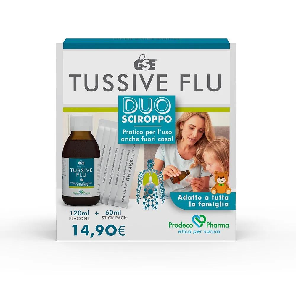 GSE Tussive Flu Duo Tosse Grassa 120 ml + 6 Stickpack