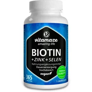 Vitamaze Biotin 10 mg + Zinc + Selenium 365 Vegan Tablets