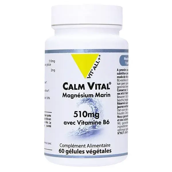 Vit'all+ Calm Vital Magnésium Marin 510mg 60 gélules végétales