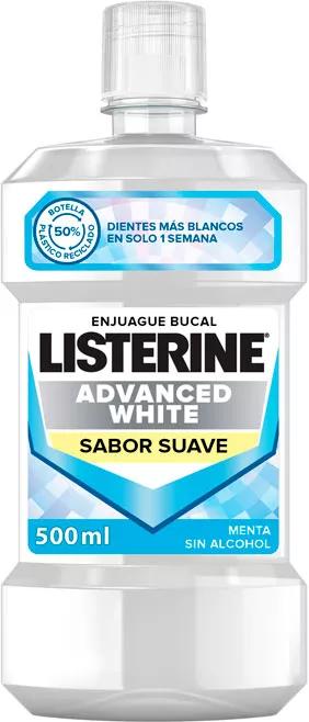 Listerine Enjuague Bucal Blanqueador Avanzado Sabor Suave 500 ml