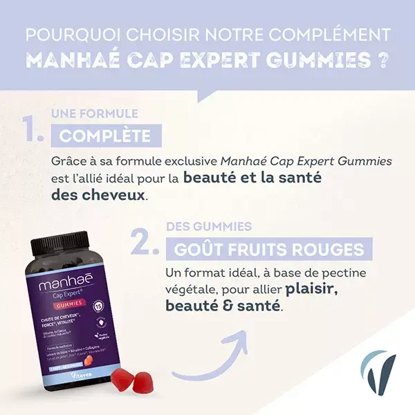 Manhaé Cap Expert - Hair loss - Brewer's yeast, Keratin - 60 gummies