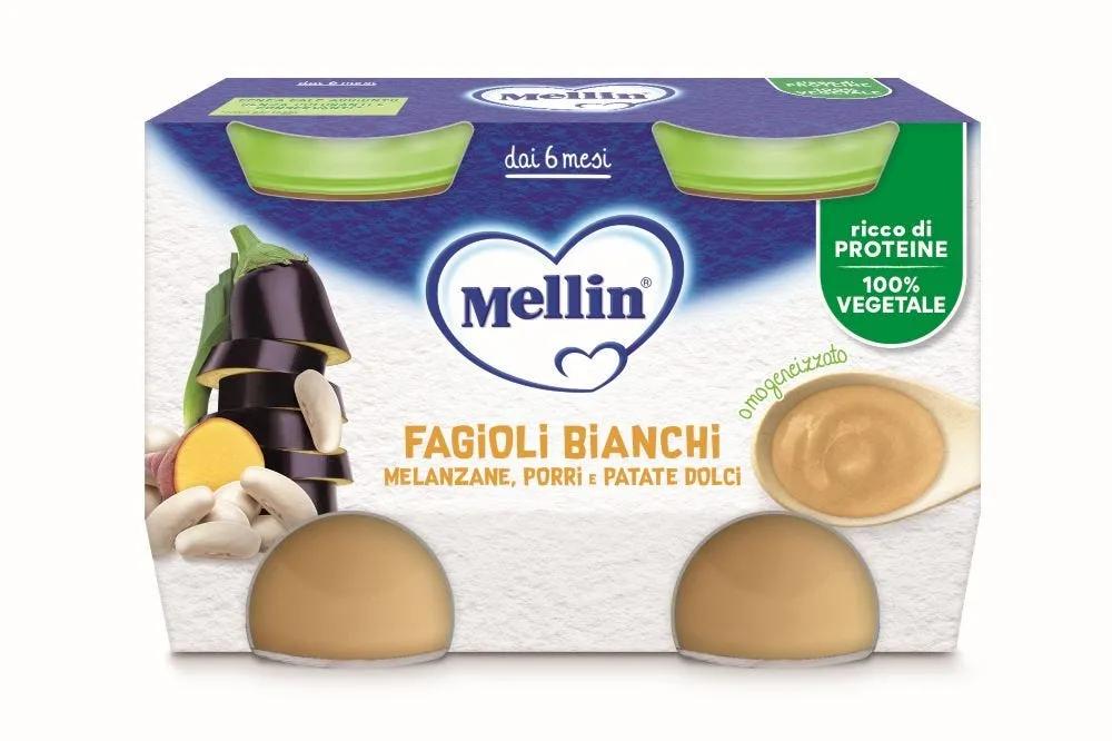 Mellin Omogeneizzato Fagioli Bianchi e Melanzane 2x130g