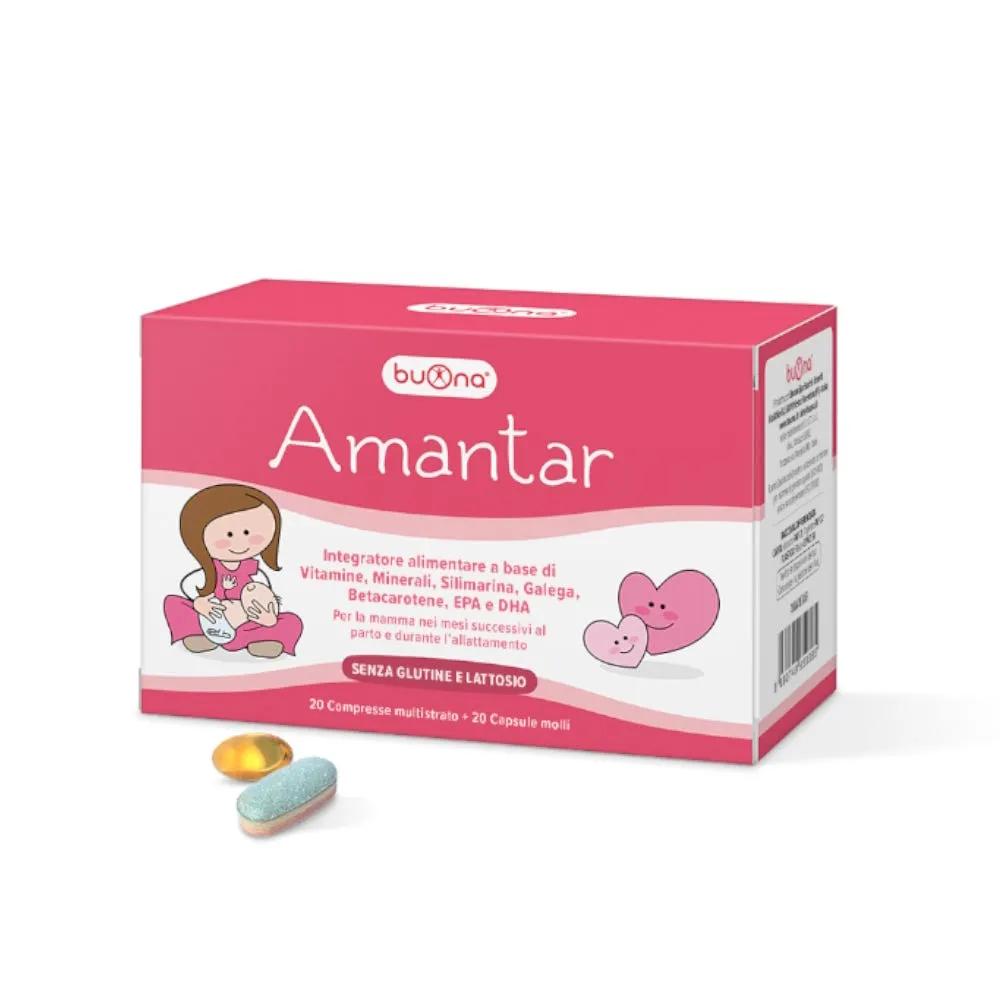 Buona Amantar Integratore Post-Parto per Stanchezza ed affaticamento 20 compresse multistrato + 20 capsule molli