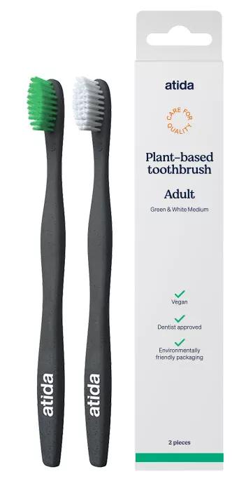 Atida Medium Vegan Brosse à Dents 2 unités