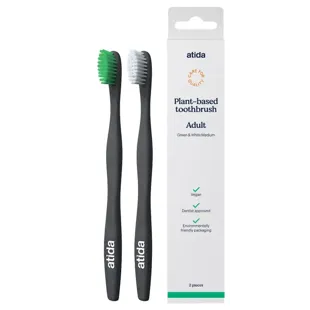 Atida Escova de dentes Medium Vegan 2 unidades