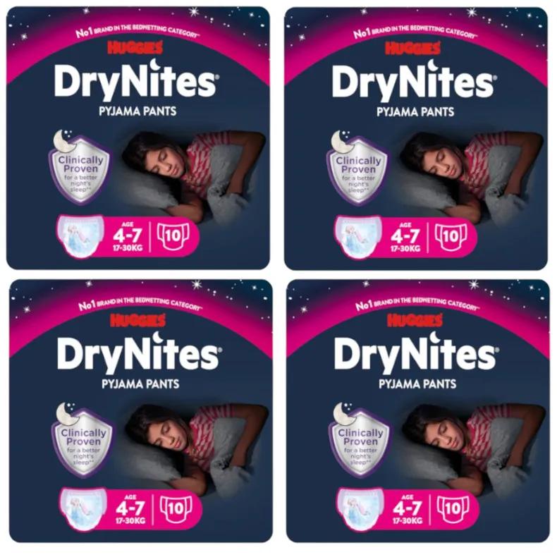 Huggies DryNites Nachtluiers Meisjes Maat 4-7 (17-30 Kg) 4x10 Stuks