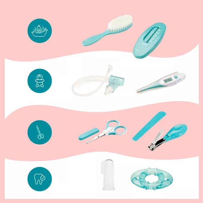 Kit Igiene Babymoov - 9 Accessori Per La Cura Del Bambino, Color Sabbia - Foto 6