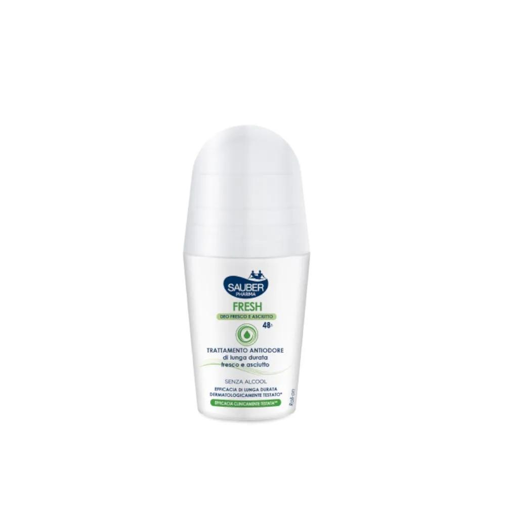 Sauber Pharma Fresh Deodorante Fresco Anti-Odore 48h Senza Alcool Roll-On 50 ml