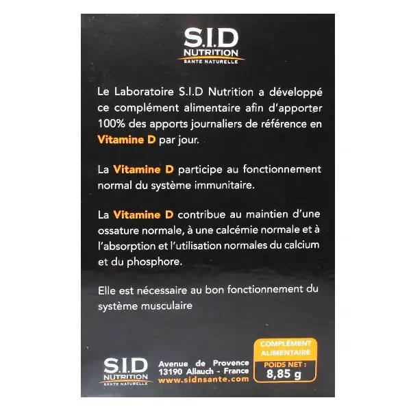 SID Nutrition Vitamin D 30 capsules