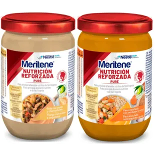 Meritene Resource Puré Pollo con Pasta y Champiñones 300 gr + Puré Pavo Estofado con Verduras y Arroz 300 gr