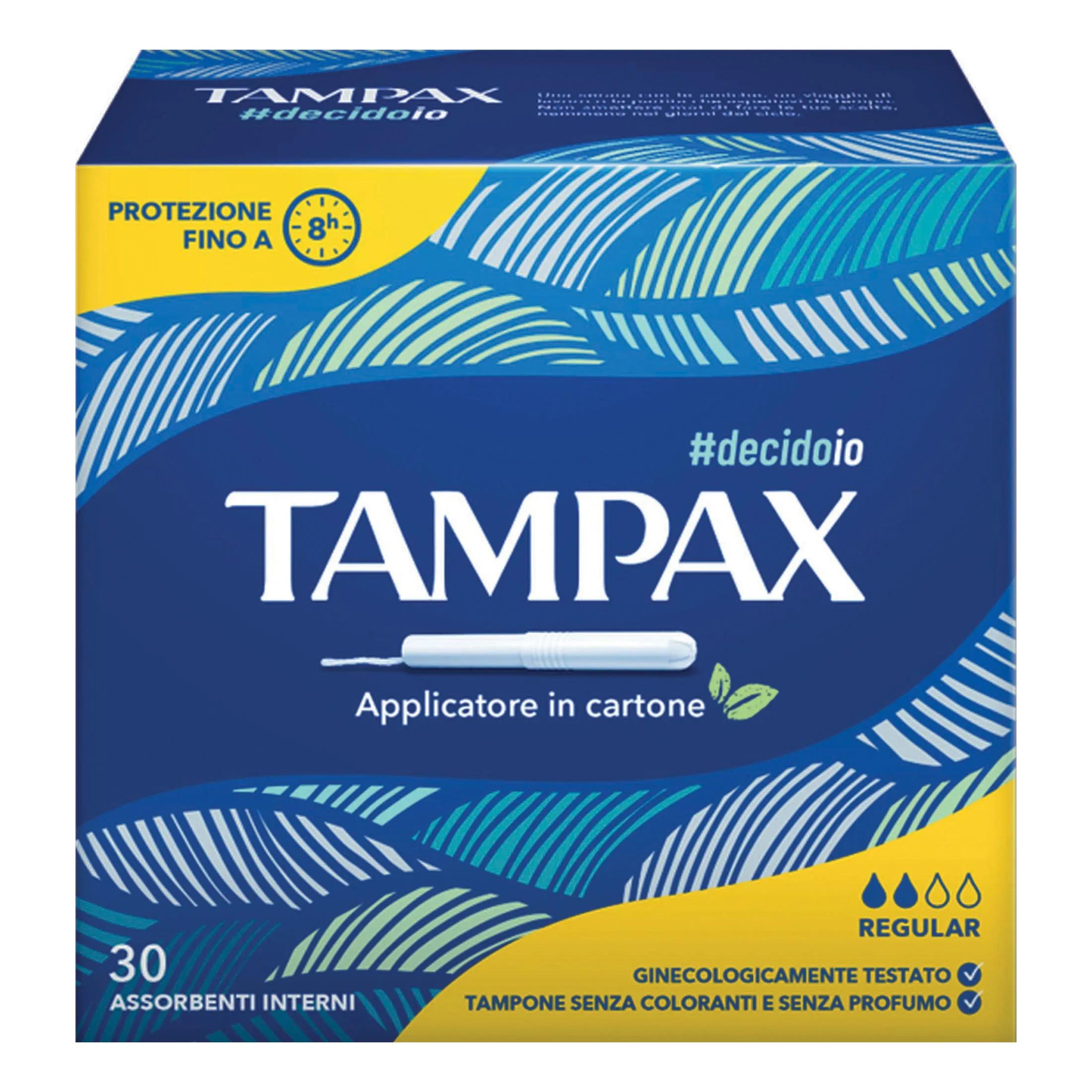 Tampax Blue Box Regular Assorbente Interno Flusso Leggero Medio 30 Pezzi