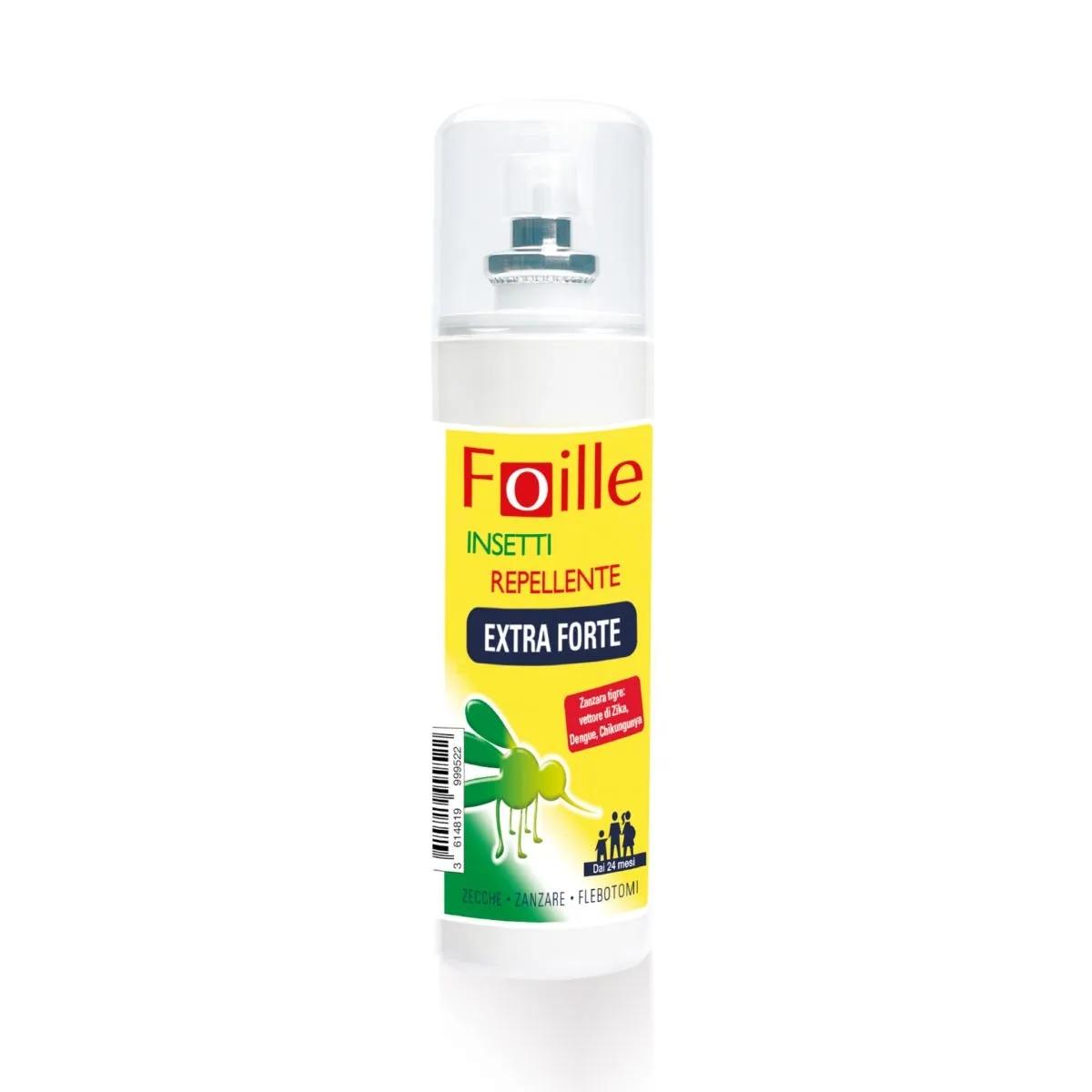 Foille Insetti Repellente Extra Forte Spray Contro Zanzare, Zecche E Flebotomi Flacone Da 100 ml