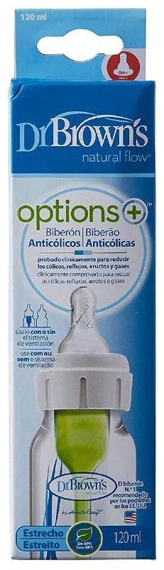 Dr Brown's Biberón Boca Estrecha Options+ 120 ml 