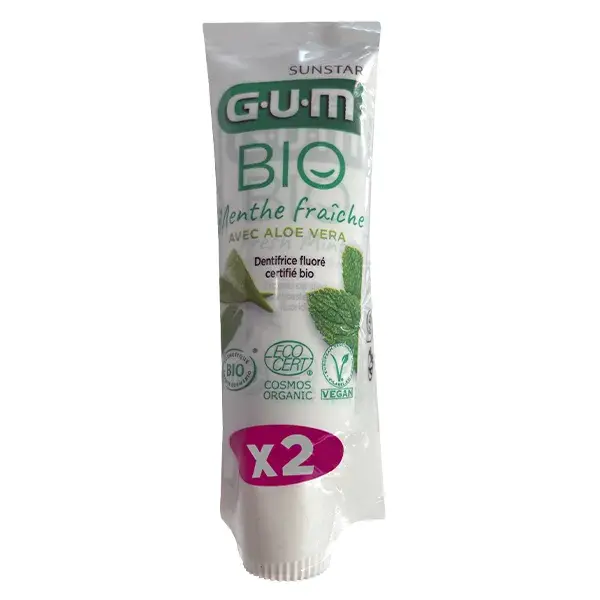 Gum Dentifrice Fresh Mint Bio Lot de 2 x 12ml