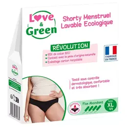 Love & Green Shorty Menstruel Lavable Ecologique Taille 44 Flux Abondant