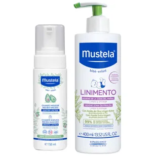 Mustela Newborn Mousse Shampoo 150ml + Diaper Area Hygiene Liniment 400ml