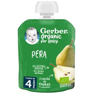 Gerber Pouch Organic Pear +4m 90 gr