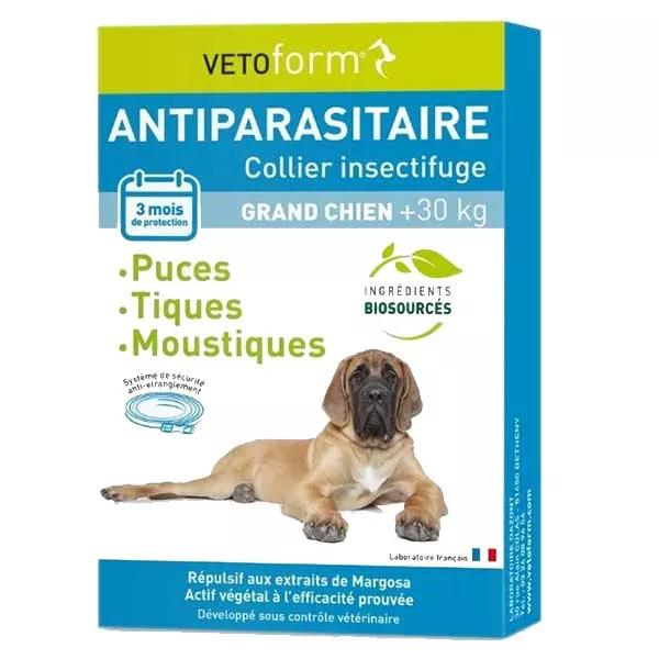 Perros de collar de control de plagas de Vetoform + 25 cm 65 kg