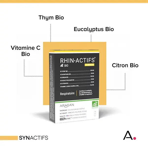 Aragan - Synactifs - Rhinactifs® BIO - Respiration - Thym - 10 gélules