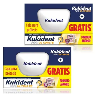 Kukident Pro Ultimate Unflavored 57g + FREE Denture Box (2 units)