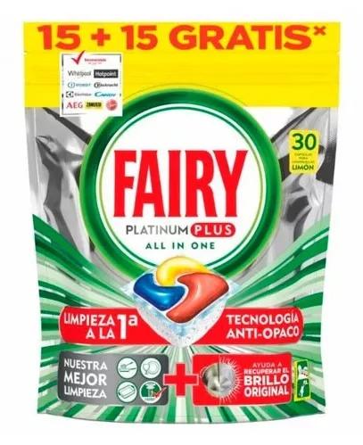 Fairy Platinum Plus Limão para Máquina de Lavar Loiça 30 Pastilhas