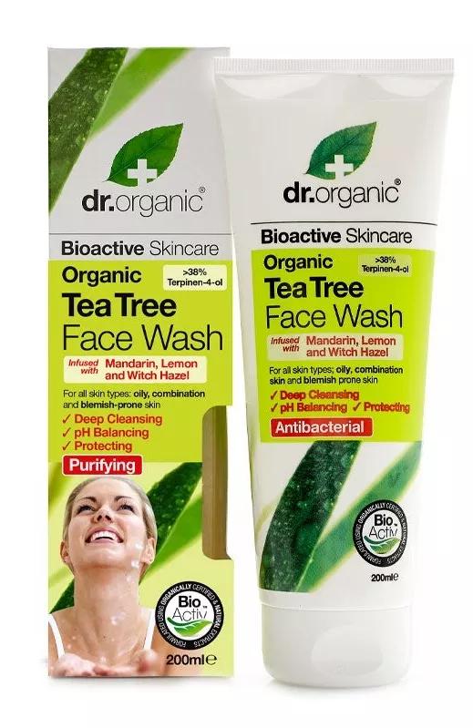 Dr. Organic Gel Limpiador Facial Árbol Té Orgánico 200 ml