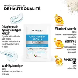 GRANIONS - Collagene Marin Poudre Beauté SUBLIMLIFT - Goût Cerise - 10 sachets