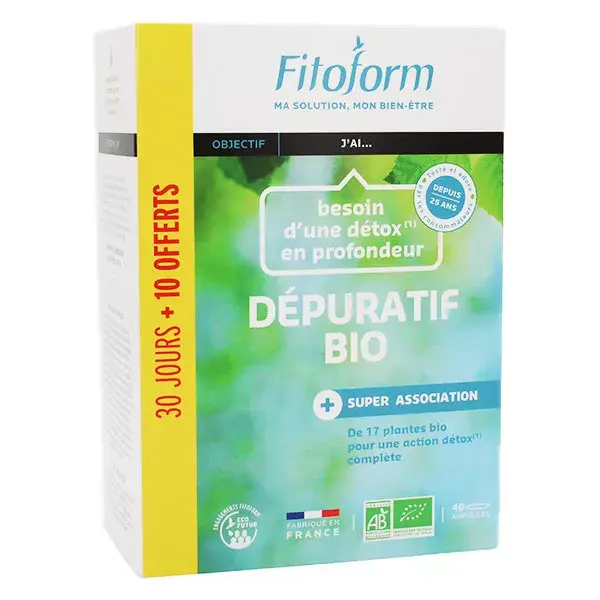Fitoform Dépuratif Bio 30 ampoules + 10 Offertes 