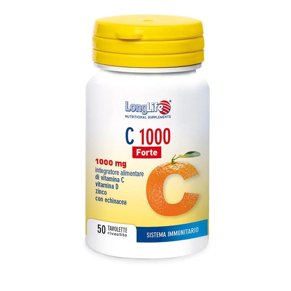 LongLife C 1000 Forte Integratore di Vitamina C 50 Tavolette