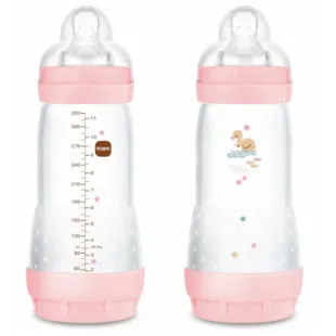 MAM Easy Start Anti-colic Fast Flow Baby Bottle Bright Pink +4m 320ml 2 pcs