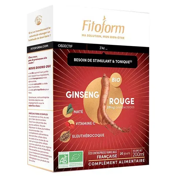 Fitoform Ginseng Rouge Bio 20 ampoules