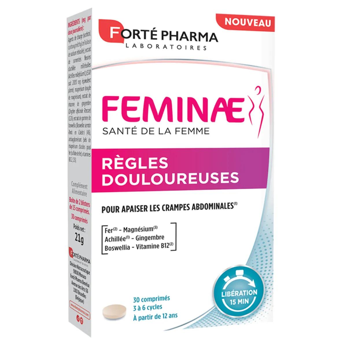 Forté Pharma Feminae Períodos menstruales dolorosos Ciclo menstrual Aquilea 30 comprimidos