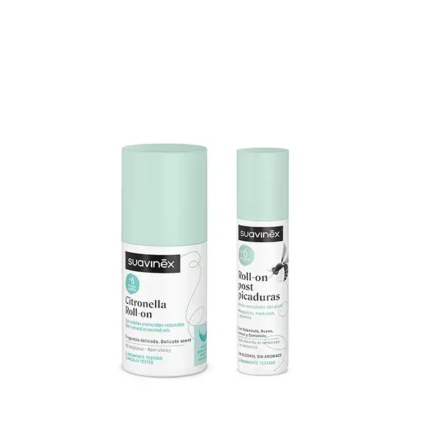 Suavinex Set Anti-Moustiques Roll-On à la Citronelle Bébé 6M+ 15 mL & 50 mL